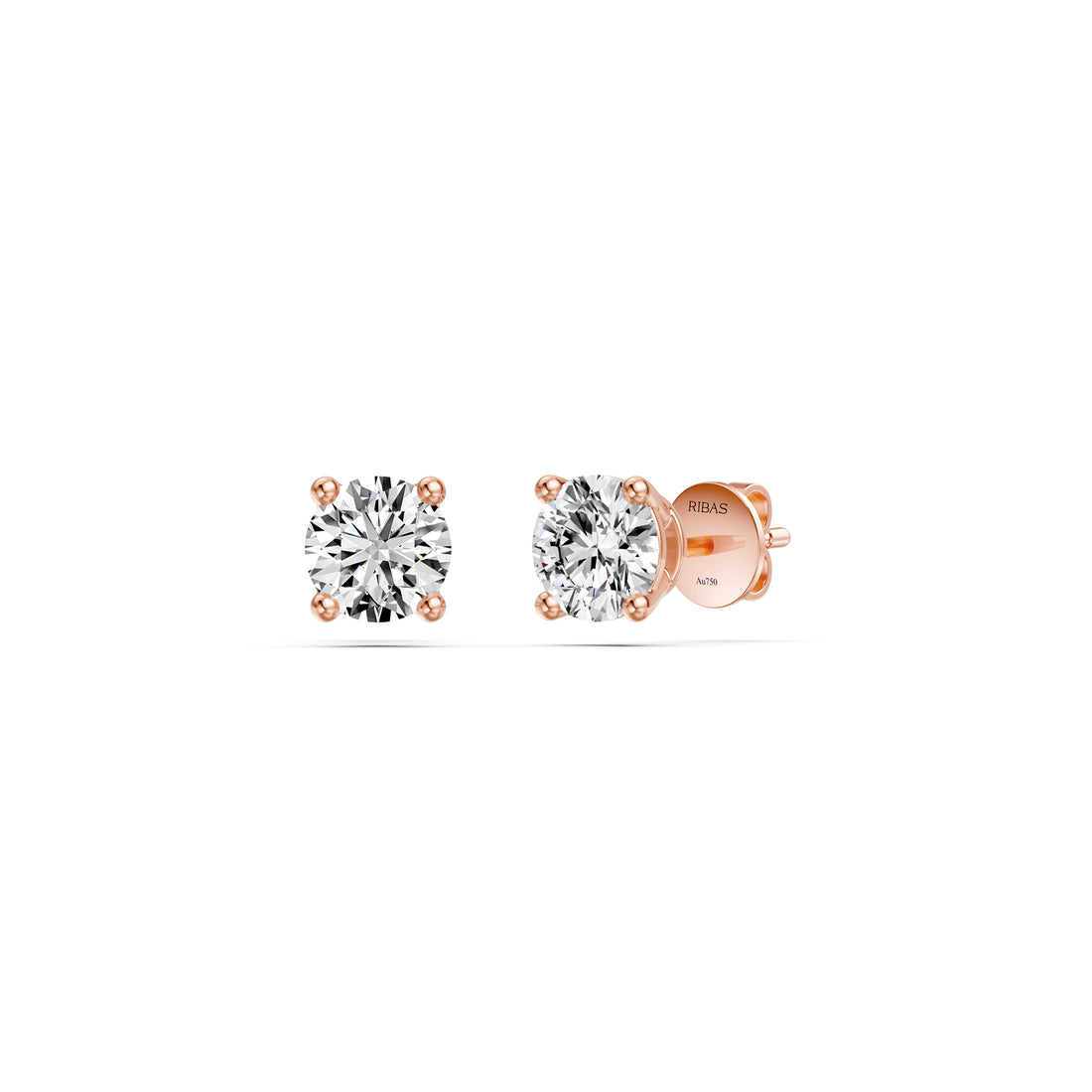 Diamond Stud Earrings in Rose Gold