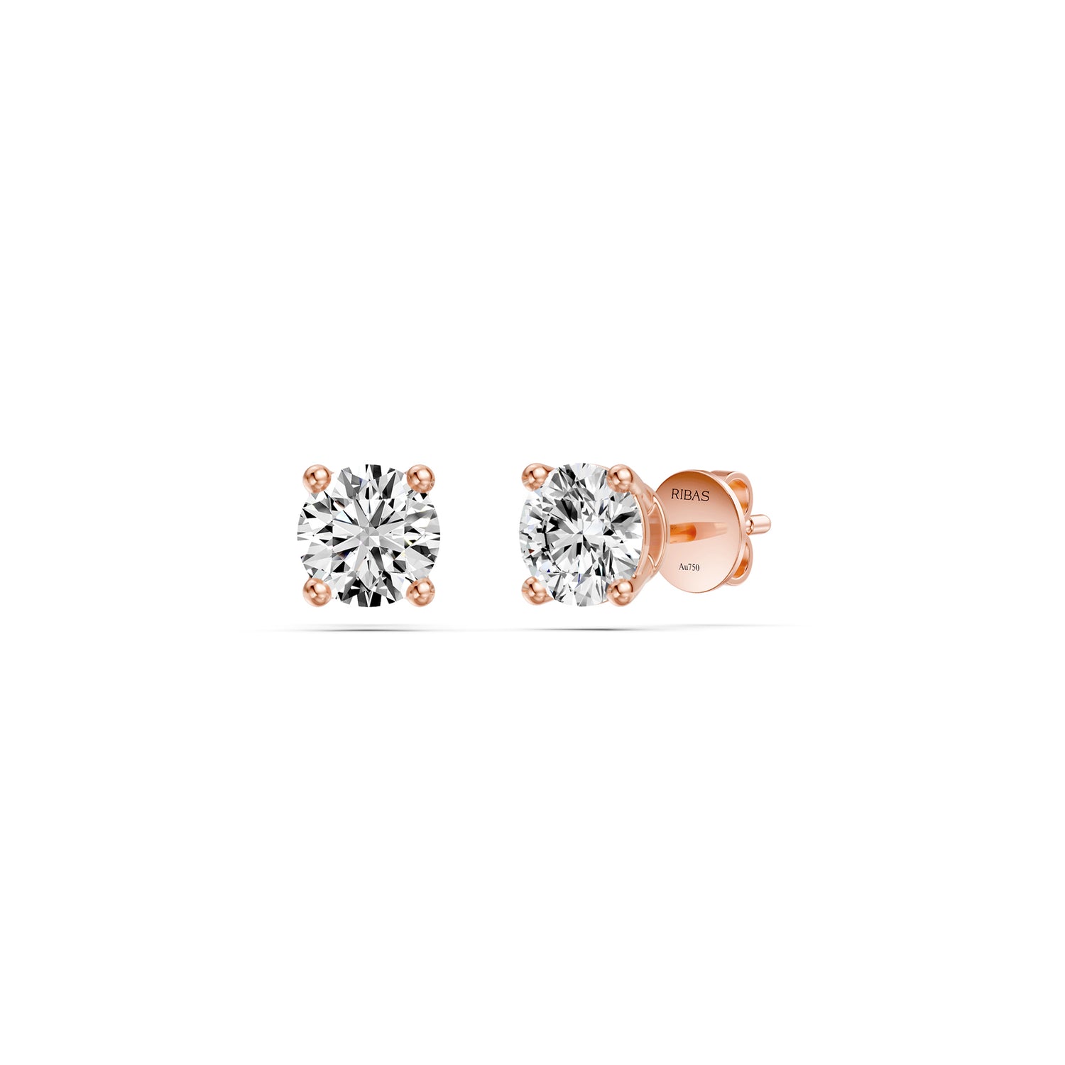 Diamond Stud Earrings in Rose Gold