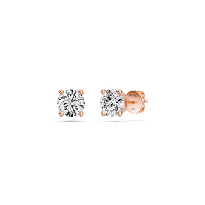 Diamond Stud Earrings in Rose Gold