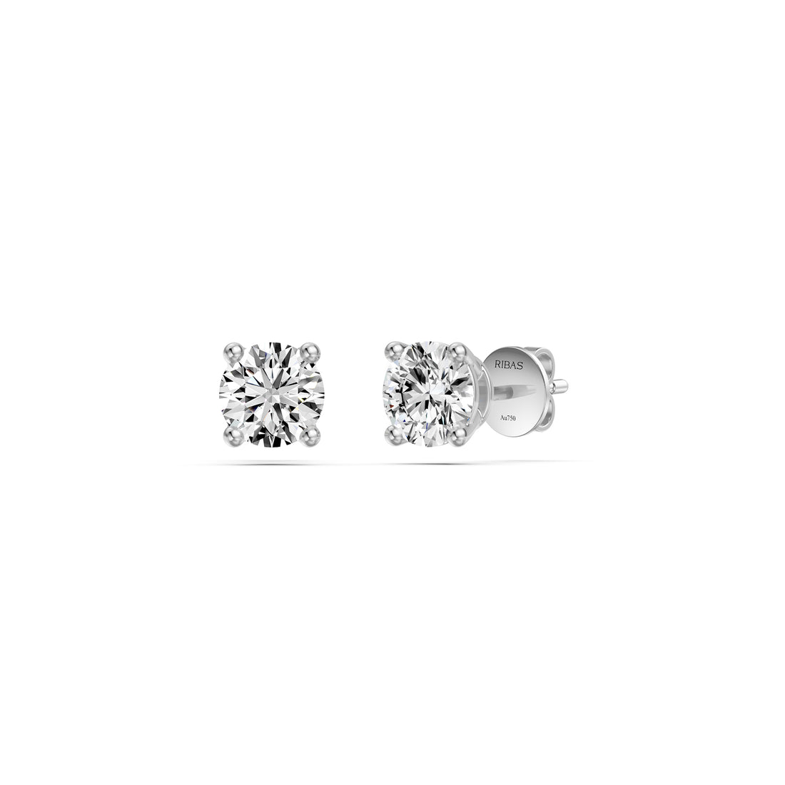 Diamond Stud Earrings in White Gold