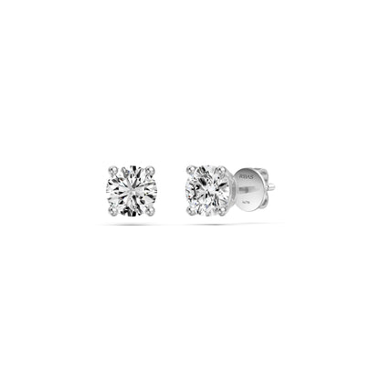 Diamond Stud Earrings in White Gold