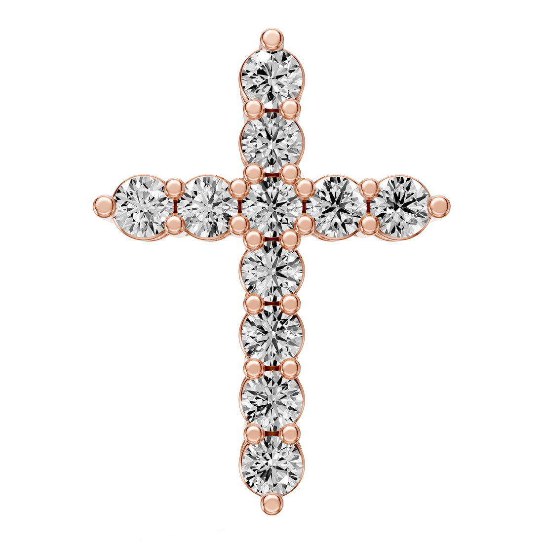 Diamond Cross Necklace in Rose Gold
