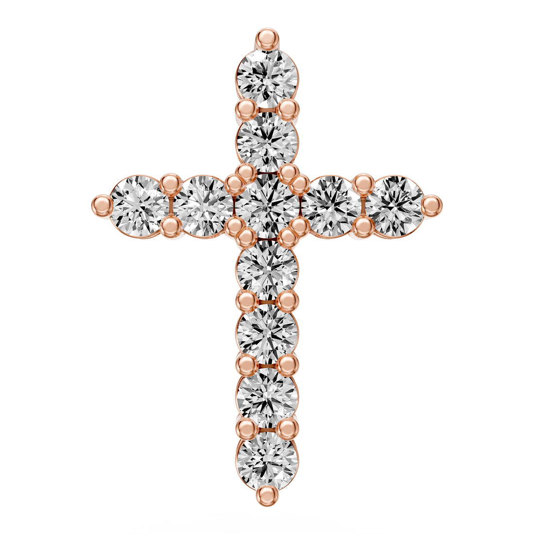 Diamond Cross Necklace in Rose Gold