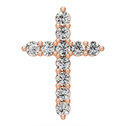 Diamond Cross Necklace in Rose Gold