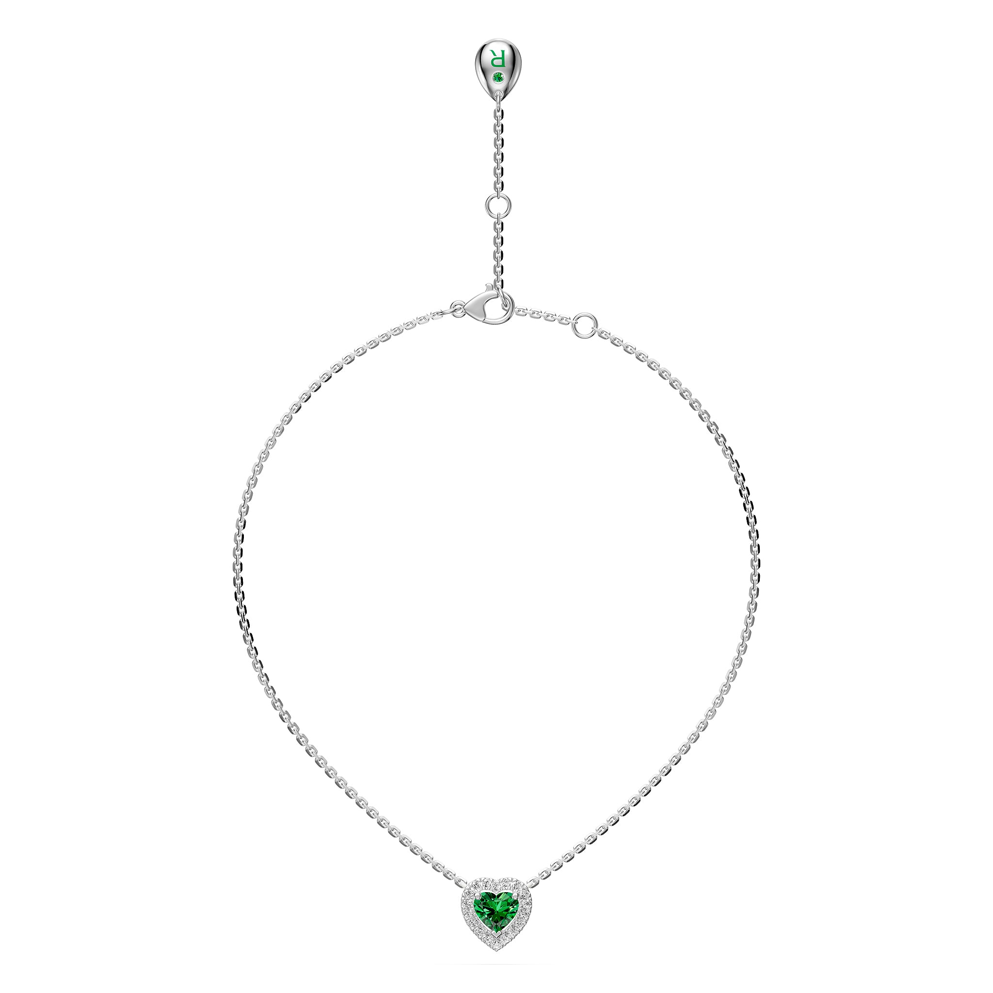 White Gold Necklace with Tsavorite Stone