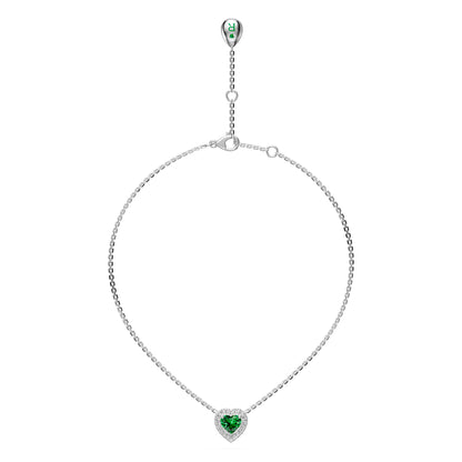 White Gold Necklace with Tsavorite Stone