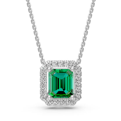 White Gold Necklace with Tsavorite Stone