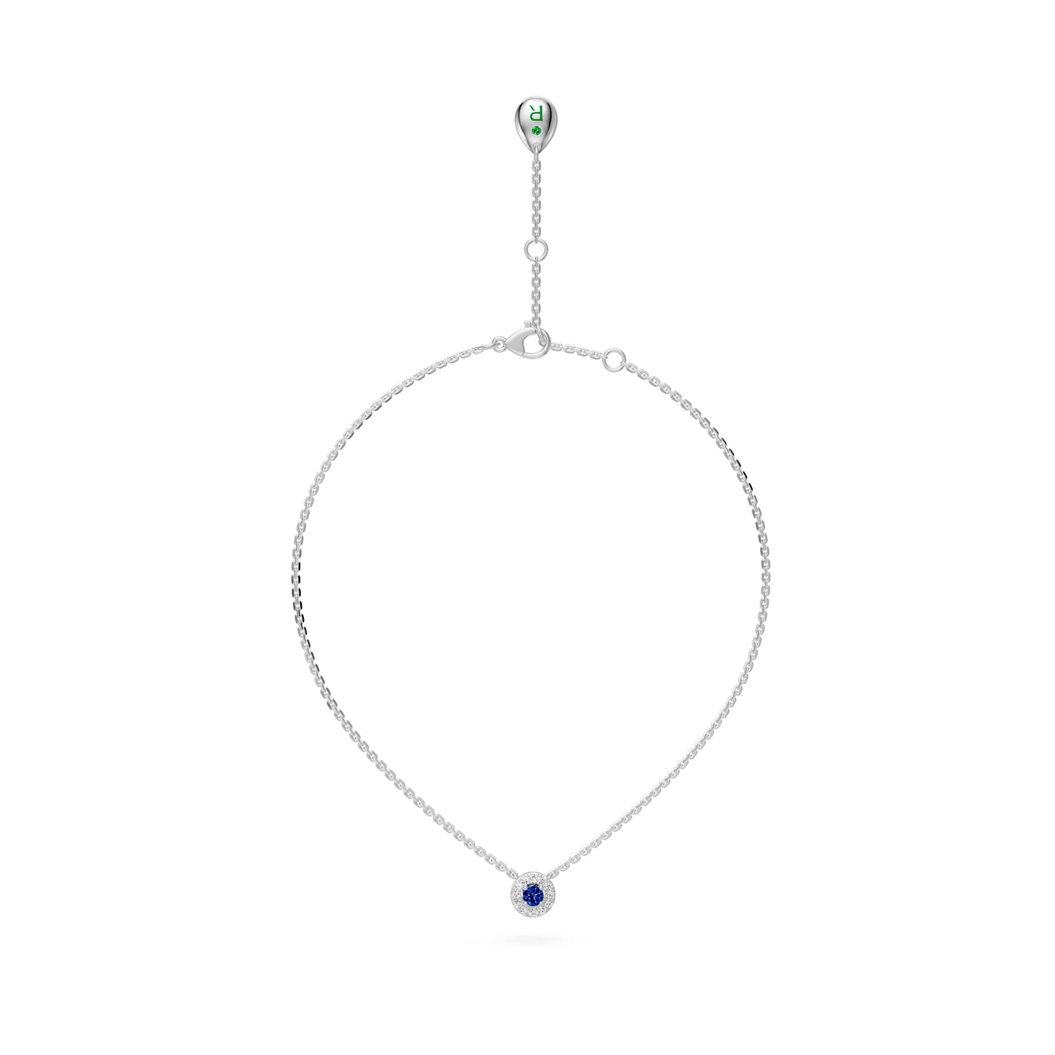 Diamond Necklace with Blue Sapphire