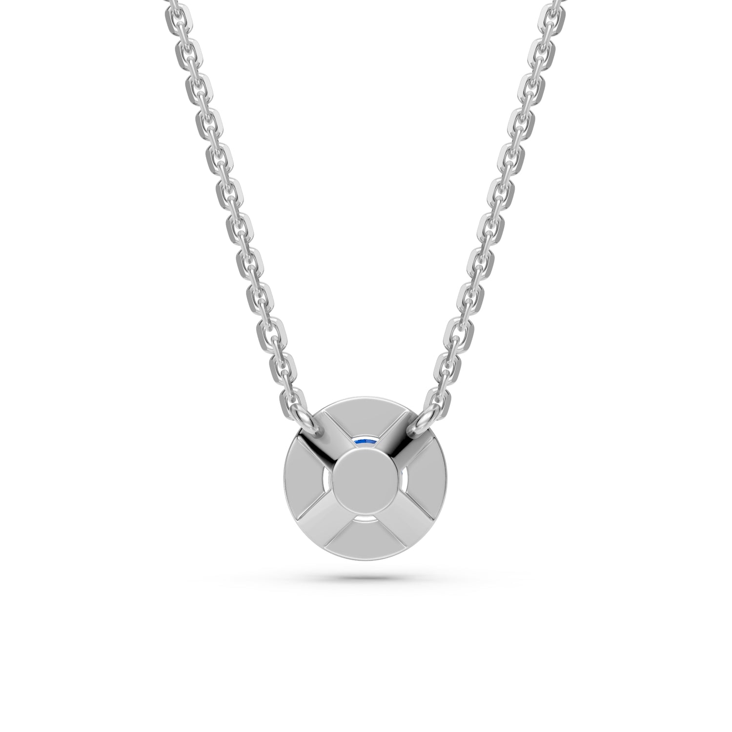 Diamond Necklace with Blue Sapphire