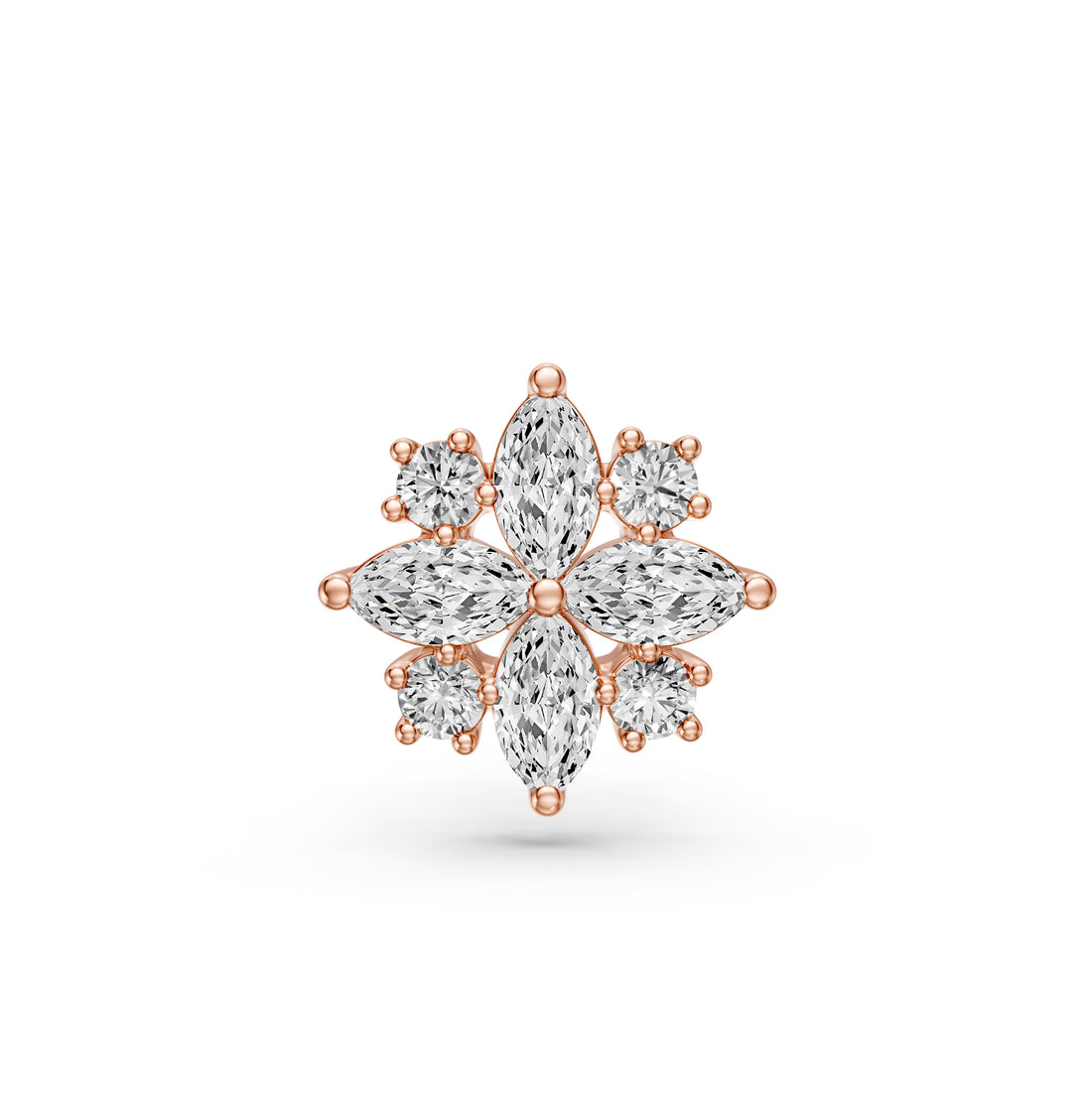 Rožinio aukso auskaras su deimantais