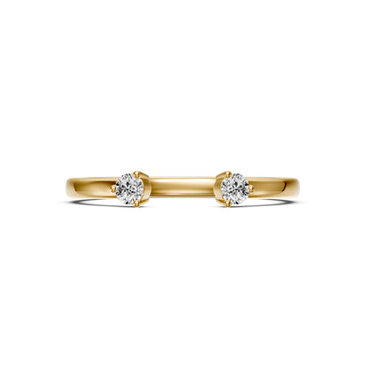 Geltono aukso žiedas su deimantais