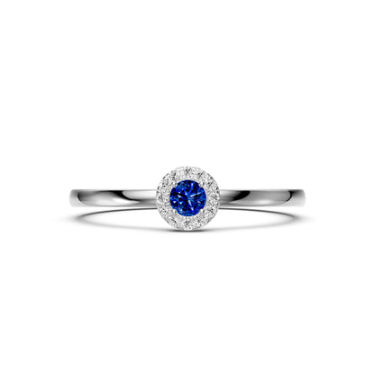 Emerald and Diamond Ring in White Gold