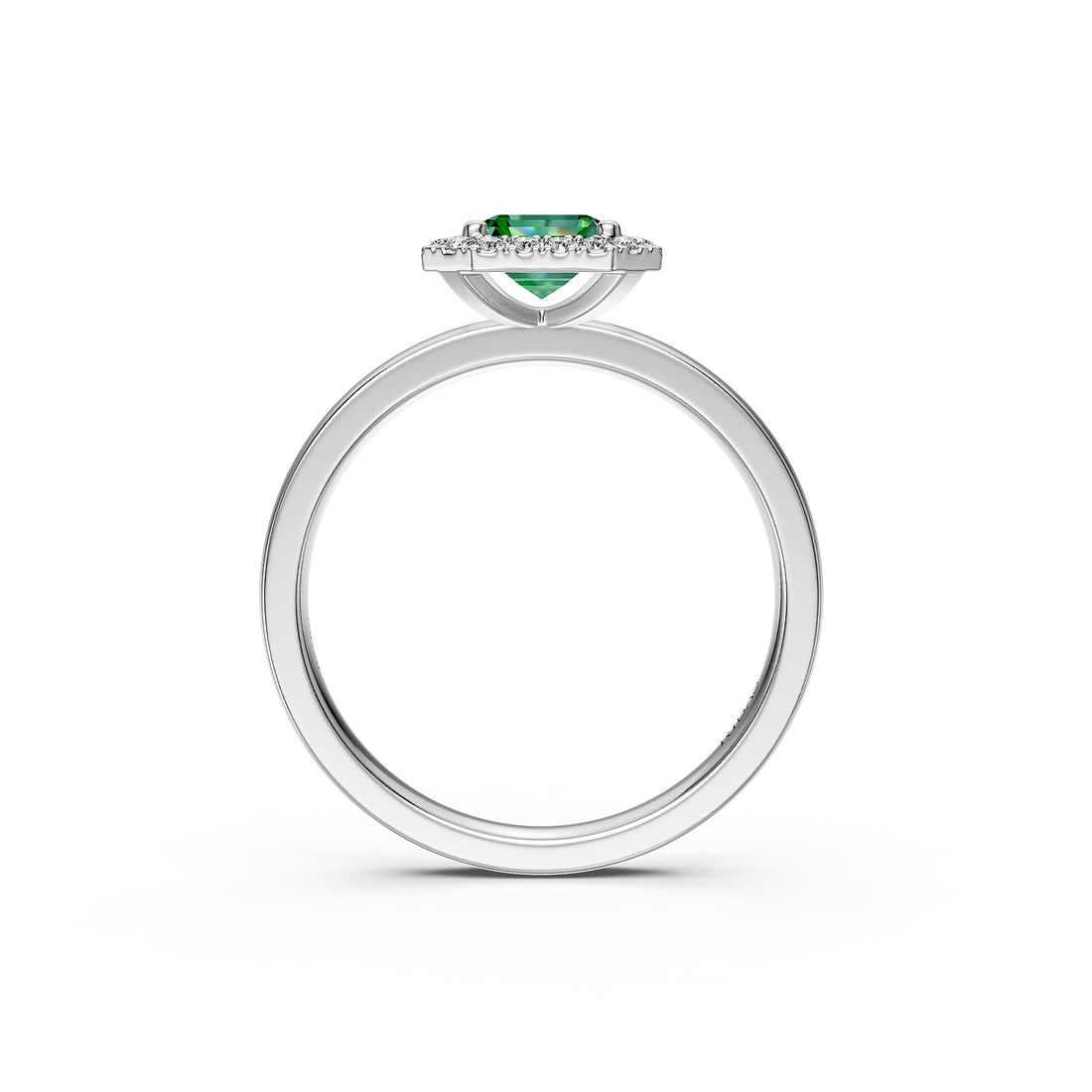 Diamond Ring with Tsavorite in White Gold [test photo]
