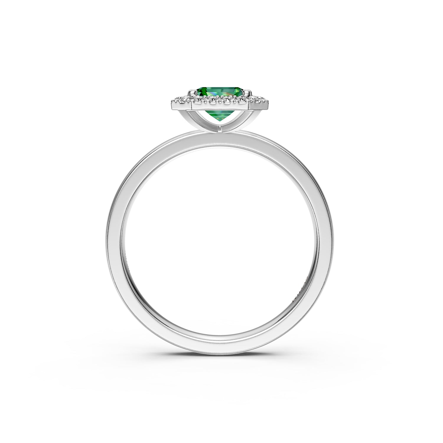 Diamond Ring with Tsavorite in White Gold [test photo]