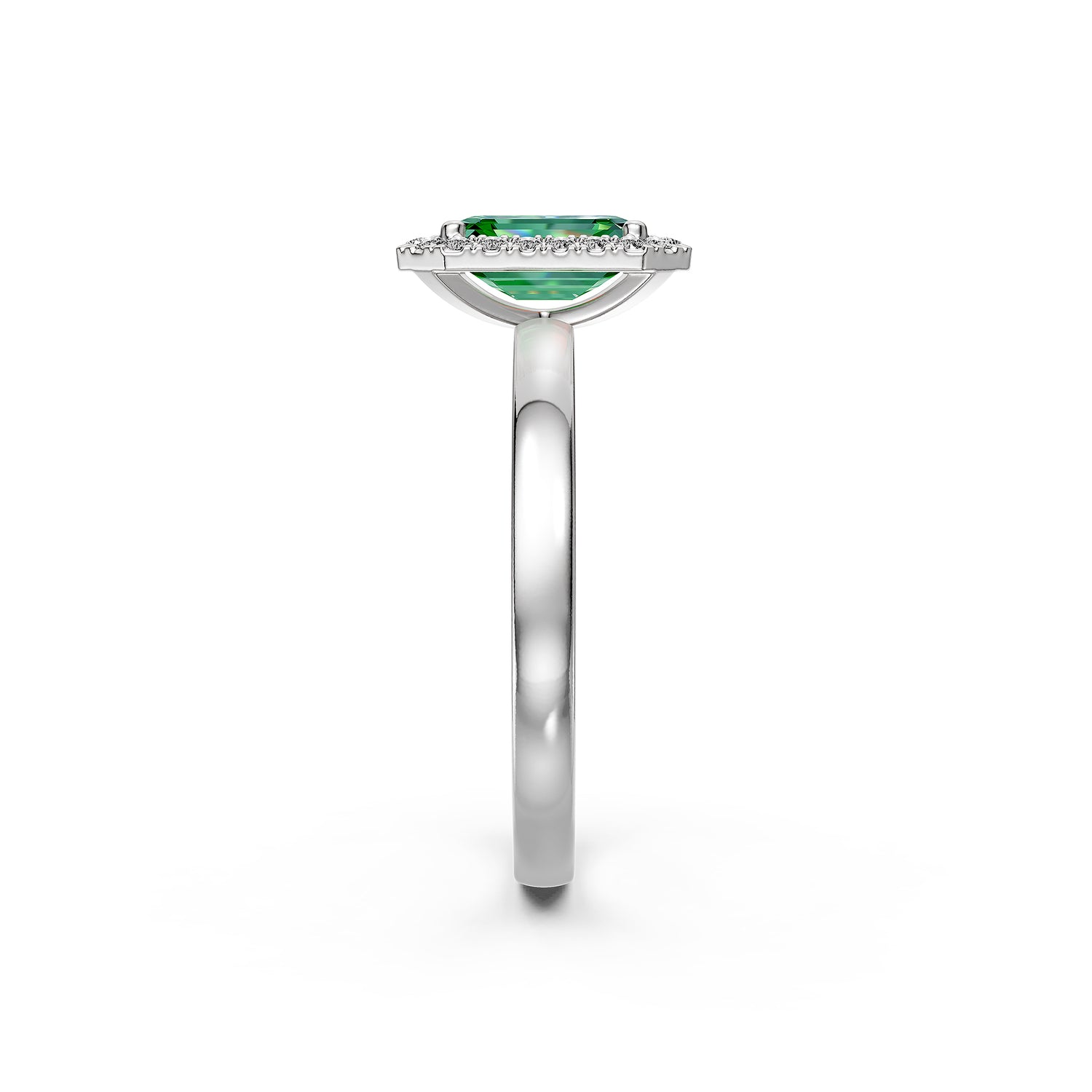 Diamond Ring with Tsavorite in White Gold [test photo]