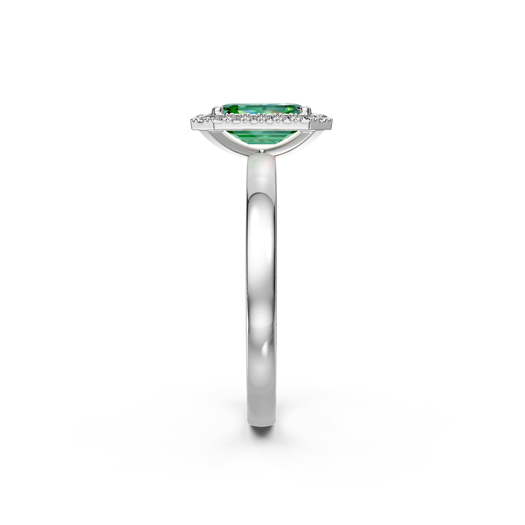 Diamond Ring with Tsavorite in White Gold [test photo]