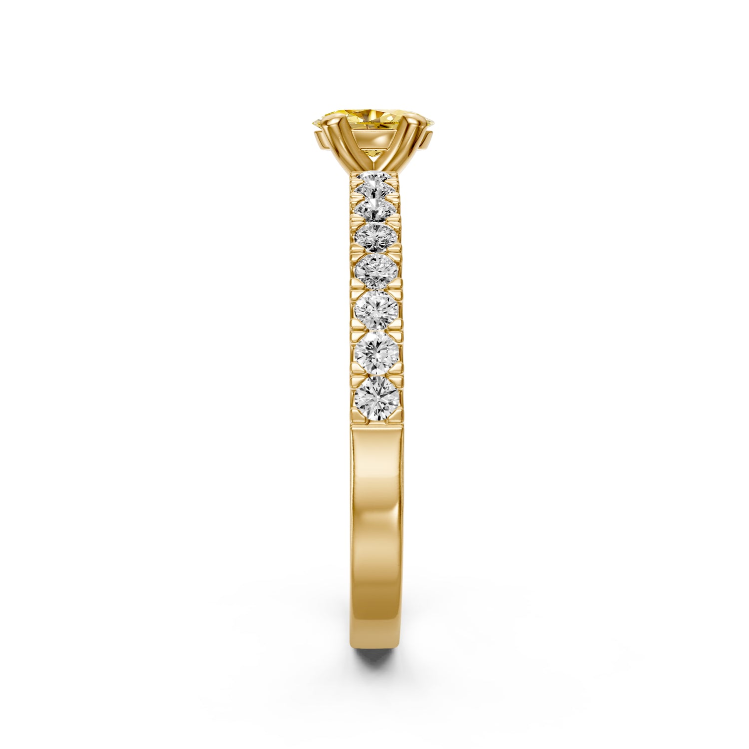 Sapphire Band Ring with Diamonds in Yellow Gold