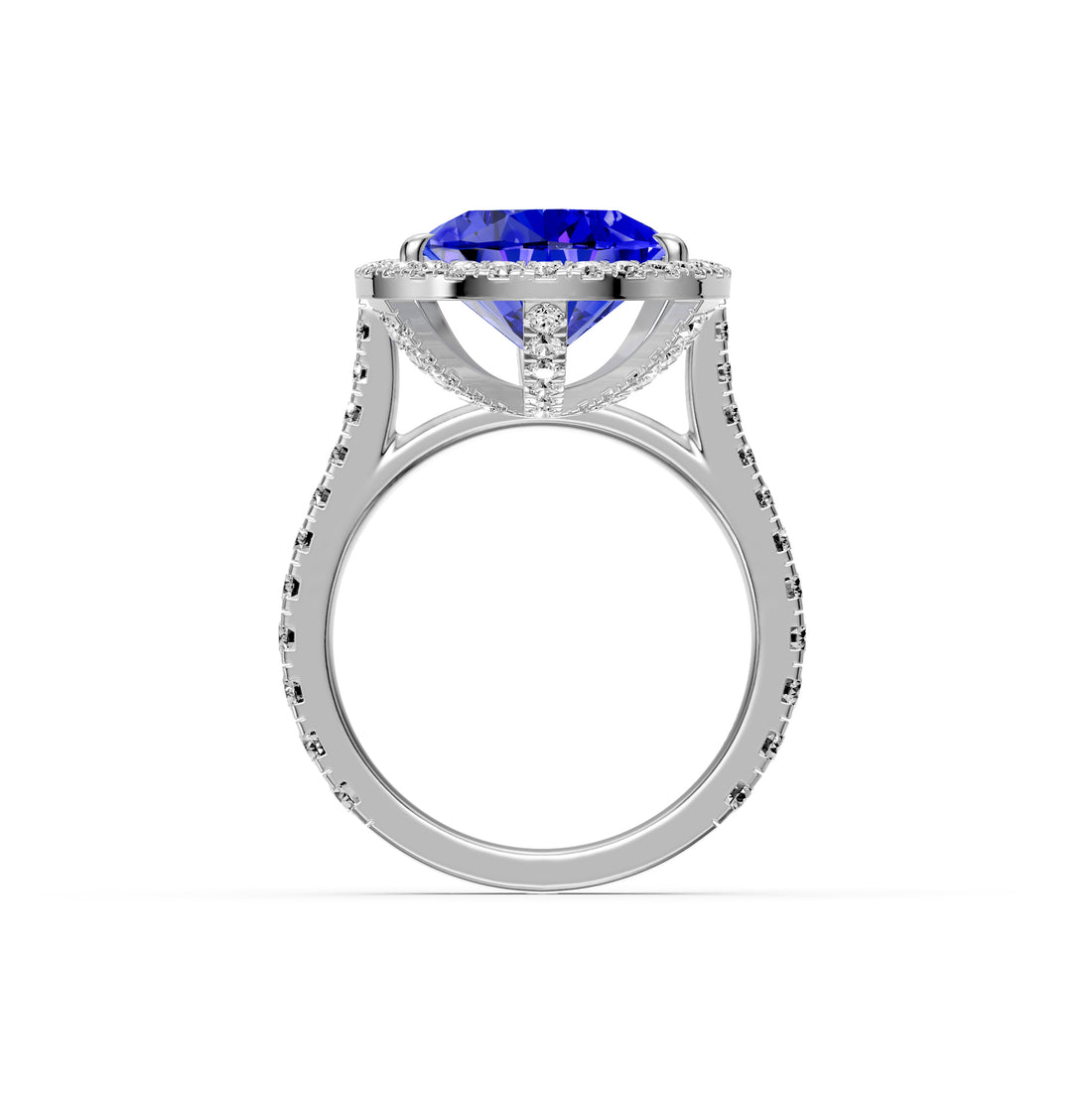Diamond Ring with Tanzanite in White Gold