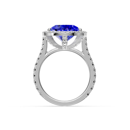 Diamond Ring with Tanzanite in White Gold