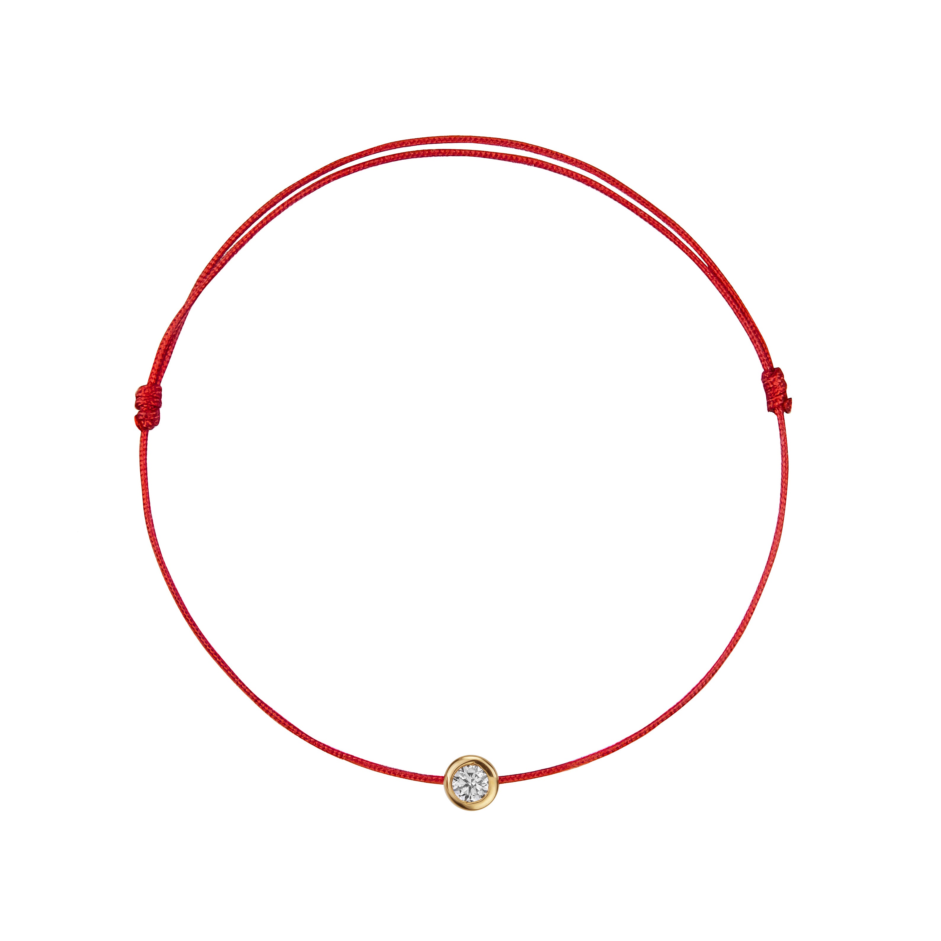 String Bracelet with Diamond in Yellow Gold