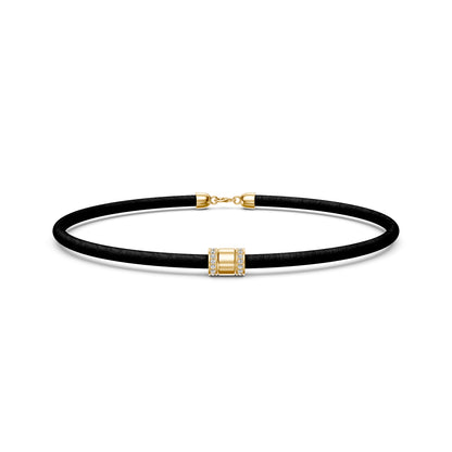 Leather Diamond Bracelet