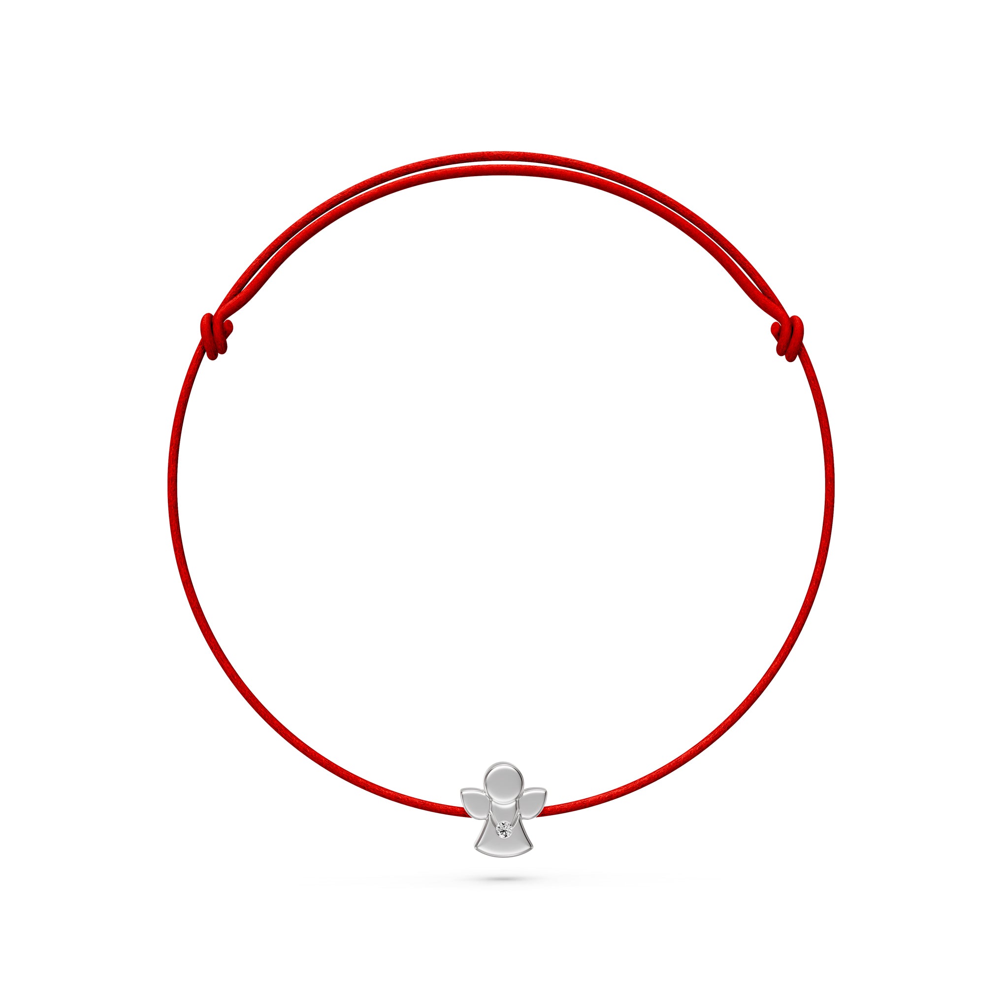 String Bracelet with Diamond in White Gold "Angel"