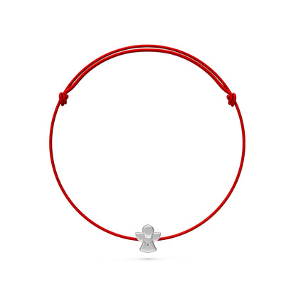 String Bracelet with Diamond in White Gold "Angel"