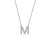 Diamond Letter M Necklace in White Gold