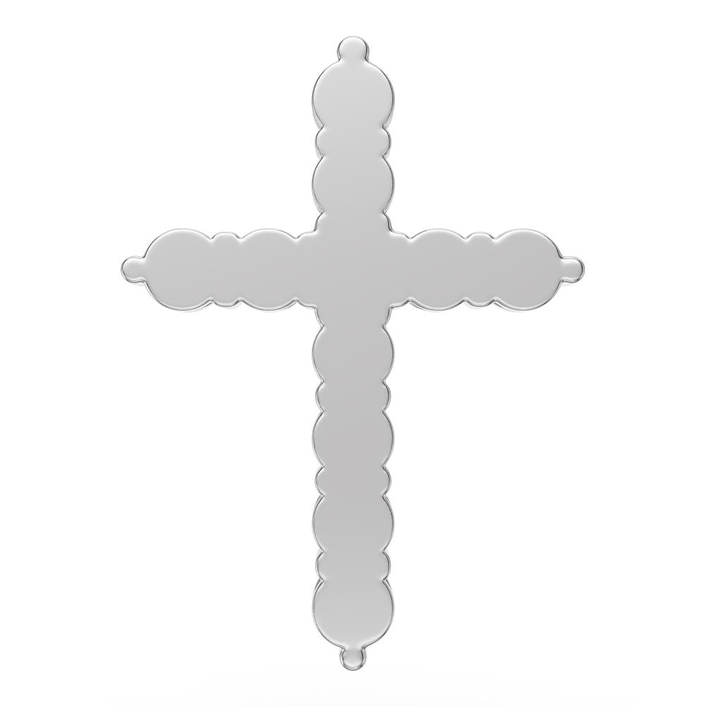 Diamond Cross Necklace in White Gold - Medium