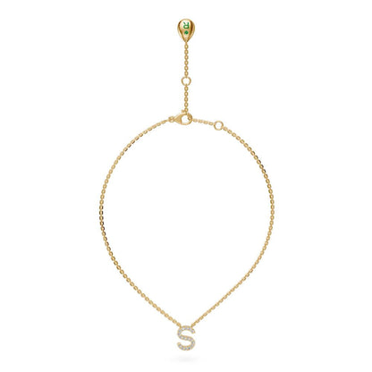 Diamond Letter S Necklace in Yellow Gold