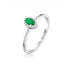 Emerald and Diamond Ring in White Gold