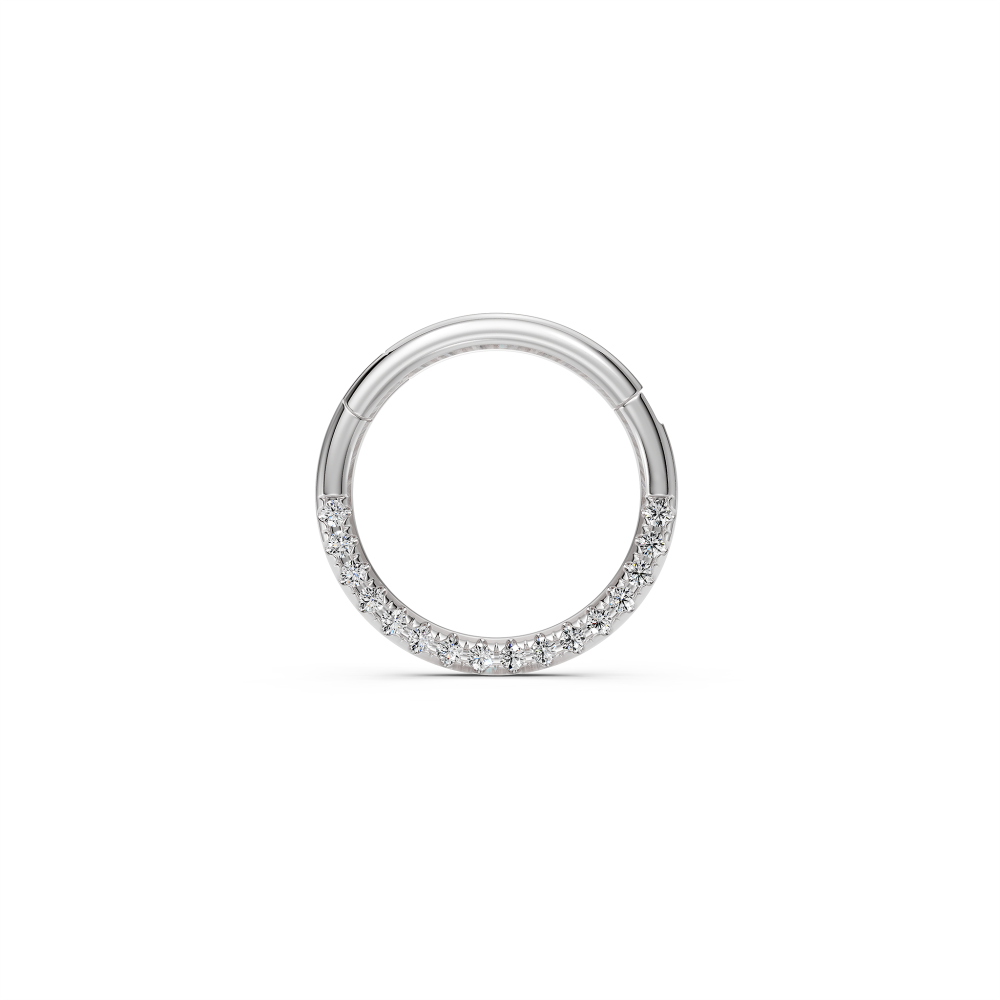 Diamond Hoop Earring in White Gold