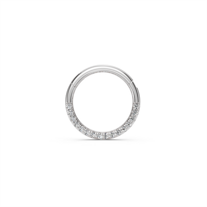 Diamond Hoop Earring in White Gold