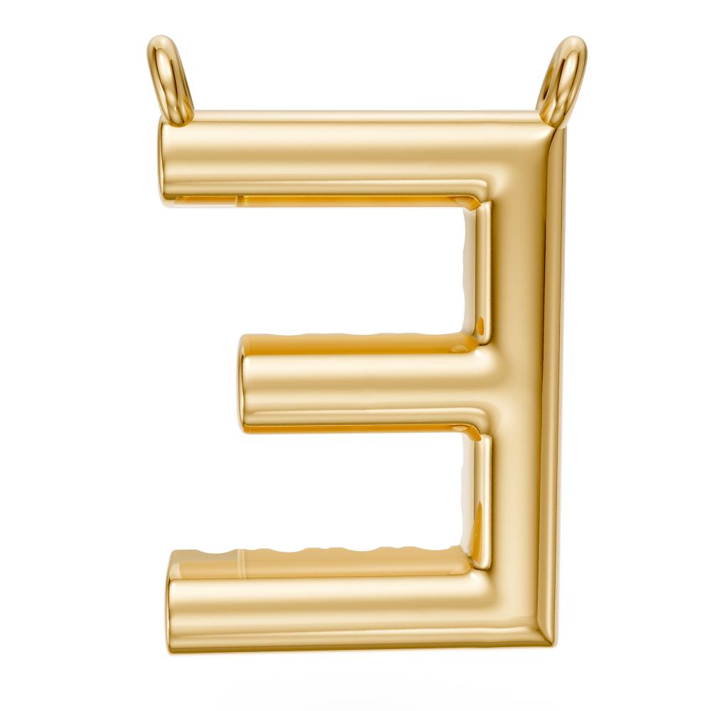 Diamond Letter E Pendant in Yellow Gold