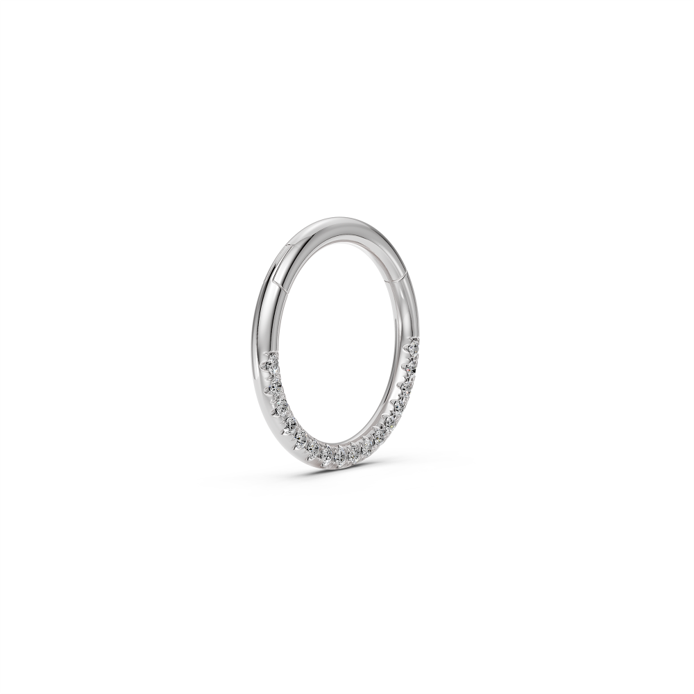 Diamond Hoop Earring in White Gold