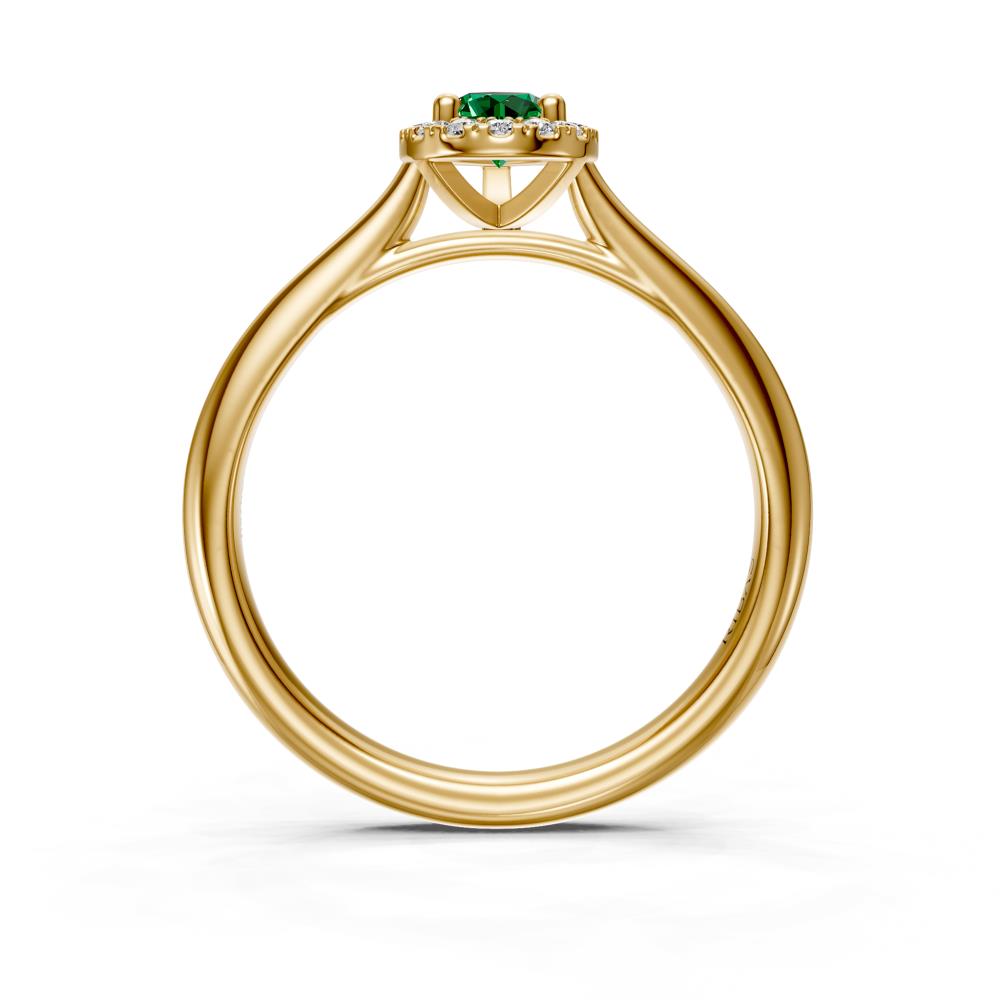 Diamond Ring with Tsavorite in Yellow Gold