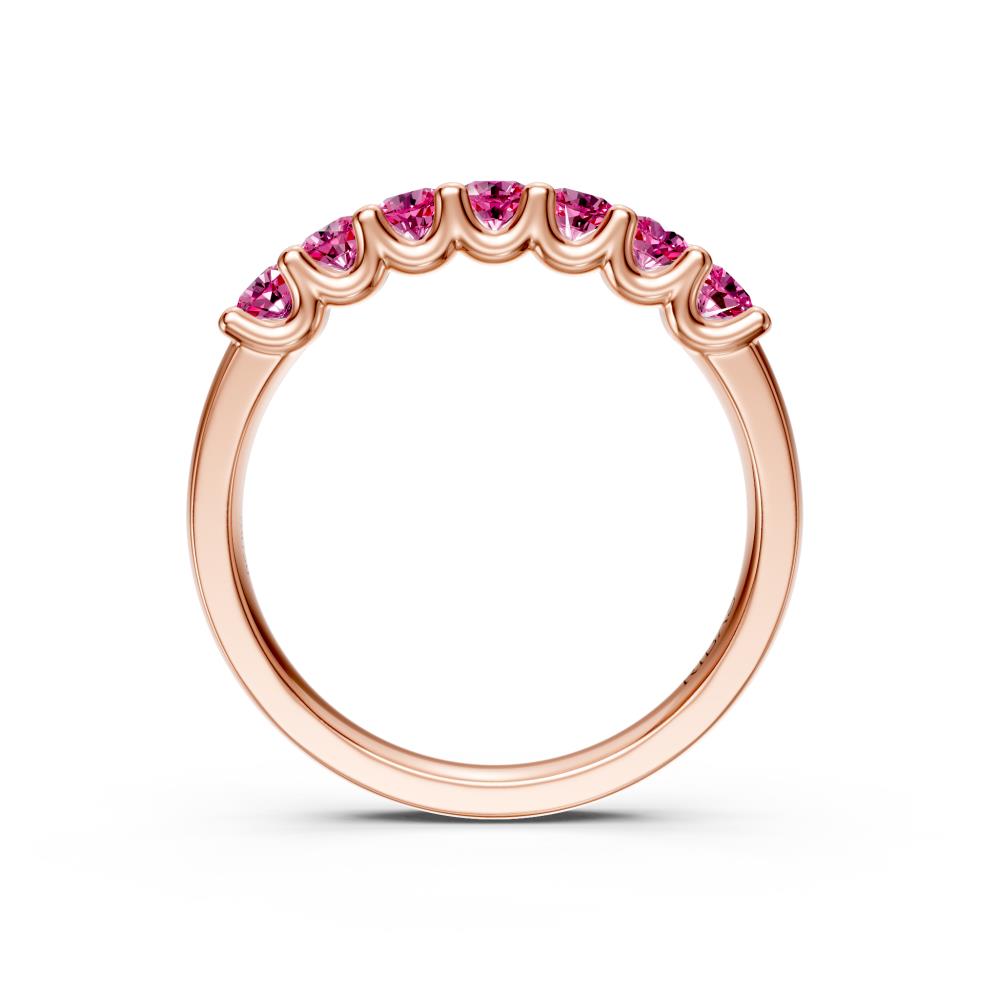 Pink Sapphire Band Ring in Rose Gold