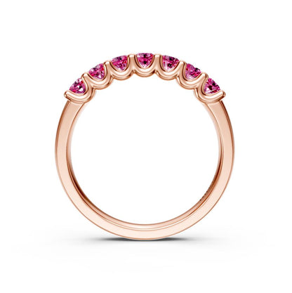 Pink Sapphire Band Ring in Rose Gold