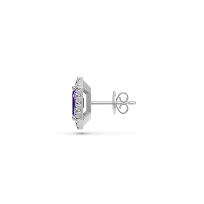 Diamond Earrings with Tanzanite in White Gold