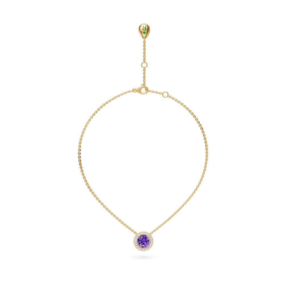 Yellow Gold Necklace with Tanzanite Stone