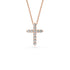Diamond Cross Pendant in Rose Gold - Small