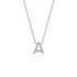 Mini Diamond Letter A Pendant in White Gold