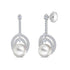 Diamond Earrings with Pearls in White Gold