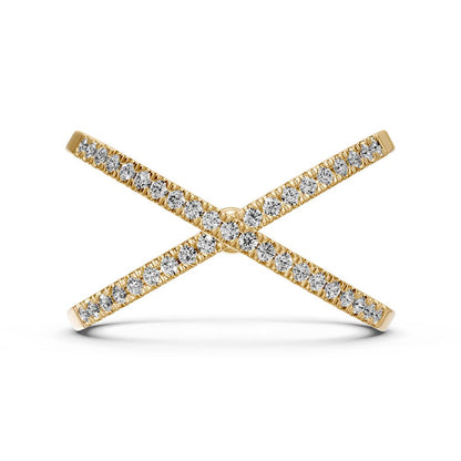 Diamond Ring "X" in Yellow Gold