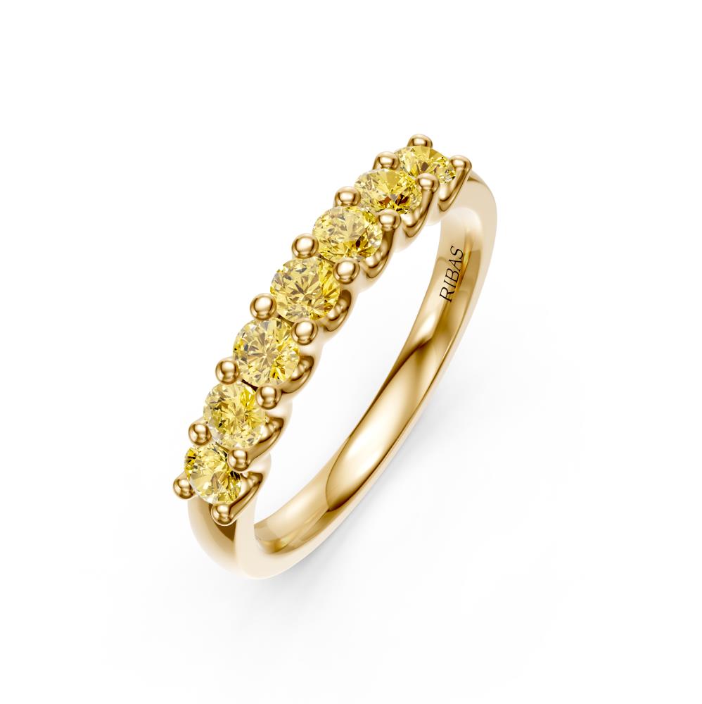 Yellow Sapphire Band Ring in Yellow Gold