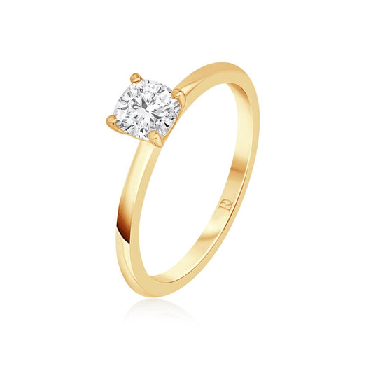 Geltono aukso žiedas su deimantu NA1522