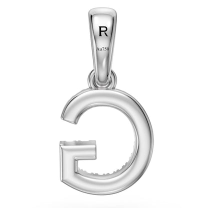 Mini Diamond Letter G Pendant in White Gold