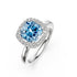 Diamond Ring with Aquamarine in White Gold
