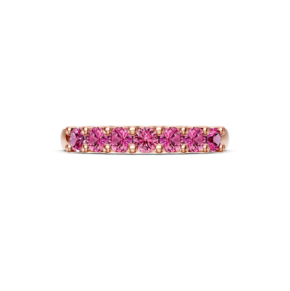 Pink Sapphire Band Ring in Rose Gold