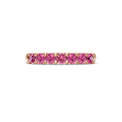 Pink Sapphire Band Ring in Rose Gold
